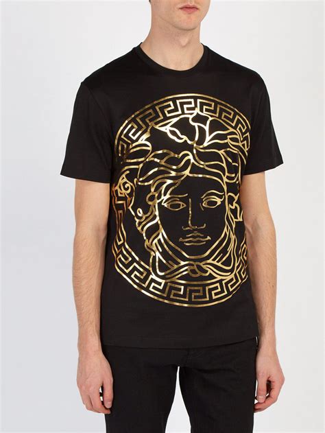 versace t shirt white and gold|Versace collection men shirt black.